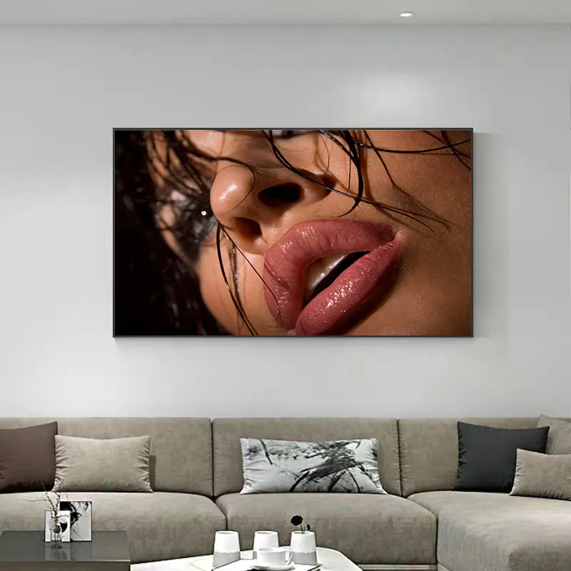 Красочная Персонализированная красная картина с губами домашний декор