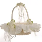 Бамбуковая плетеная кружевная Цветочная корзина для невесты, модные товары для празднования свадьбы