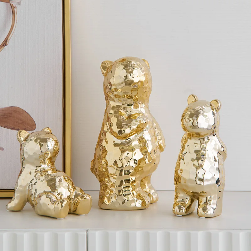 Скандинавский светлый роскошный сидячий стоячий медведь скульптурные украшения