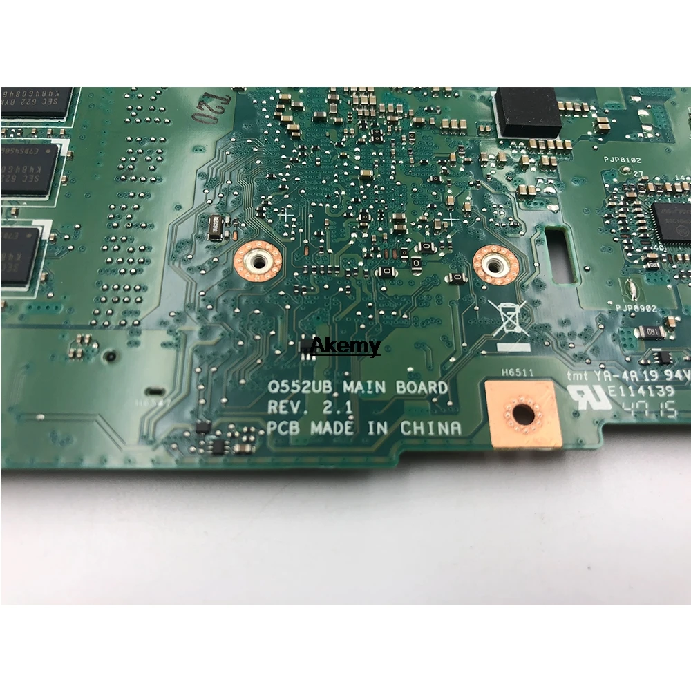 

Akemy Q552UB Laptop motherboard For Asus Q552UB Q552U original motherboard I7-6500U 4GB-RAM 100% Tested OK