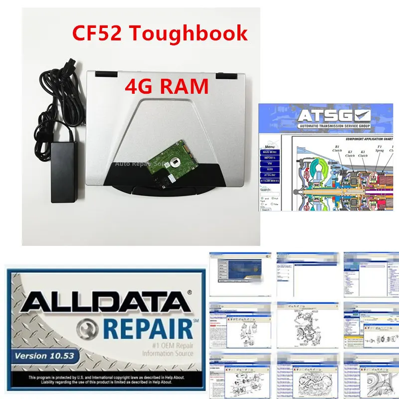 Устанавливаемая версия ноутбука CF52 4G toughbook alldata mit hell atsg 3 в 1 все данные 10 53