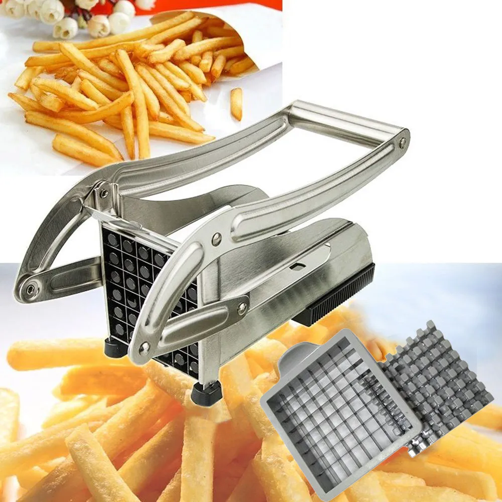 

Stainless Steel French Fries Cut Potato Vegetable Chopper Dicing Machine Cutting Machine 2 Blades Different Holes Number