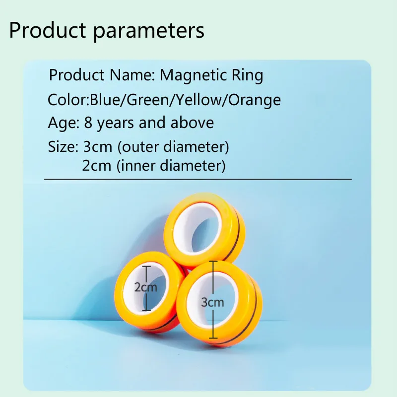 

Anti-Stress Magnetic Rings Fidget Unzip Toy Magic RingTools Children Magnetic Ring Finger Spinner Ring Adult Decompression Toys