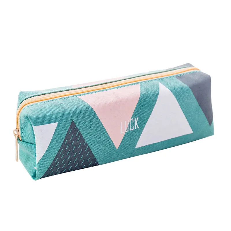 

Fashion Stationery Pencil Pouch Case Small Fresh Print Geometry Pencil Box Canvas Pencilcase Pencil Bag School Gift Supplies 1Pc