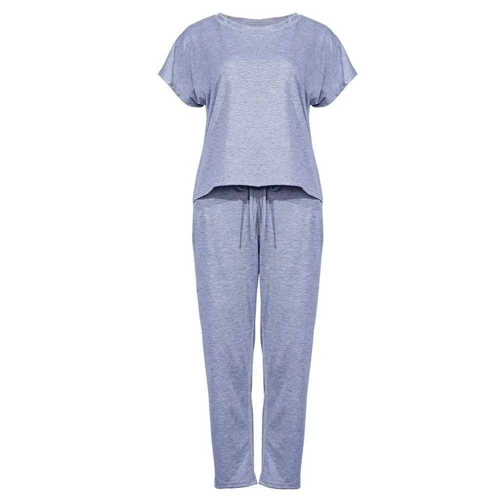 Женский спортивный костюм с поясом на резинке однотонный повседневный из двух