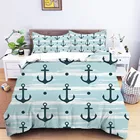 Комплект постельного белья с морским якорем, постельное белье с 3D принтом и синим компасом, домашний текстиль, покрывало для спальни, Комплект постельного белья (без простыней)