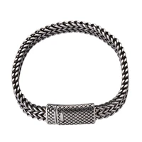 vintage pattern 10mm stainless steel curb cuban link chain silver color bracelet for men punk rock jewelry male gift gs0047
