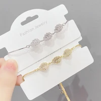 wholesale fashion pull bracelet womens micro inlaid zircon leaf adjustable special interest design