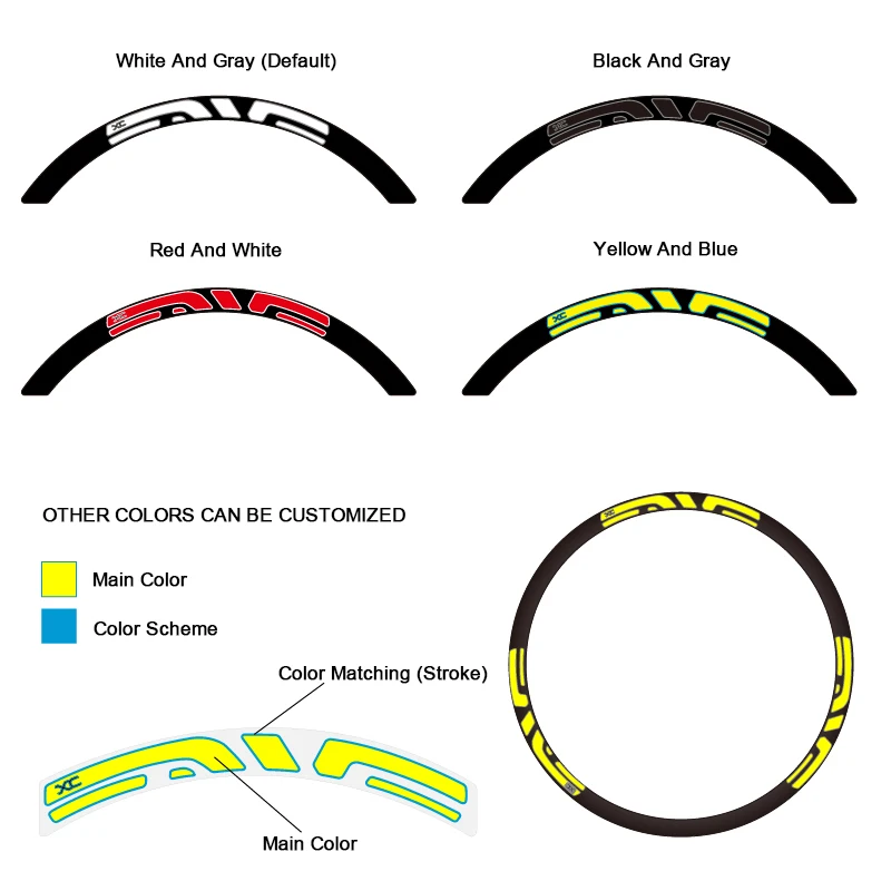 

26er 27.5er 29er XC MTB Wheel Sticker Mountain Bike Wheel Rim Decal for EVNE-XC 29 M60