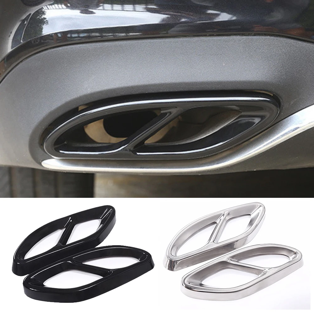 

Kit for Mercedes Benz A B C E CLA GLC GLE GLS Class W205 W213 X253 Stainless Steel Rear Exhaust Muffler Tail Pipe Cover Trim