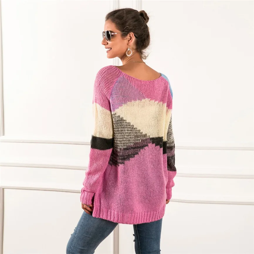 Новые женские свитера Осень Зима Плюс Размер Модные зимние вязанные Джемперы