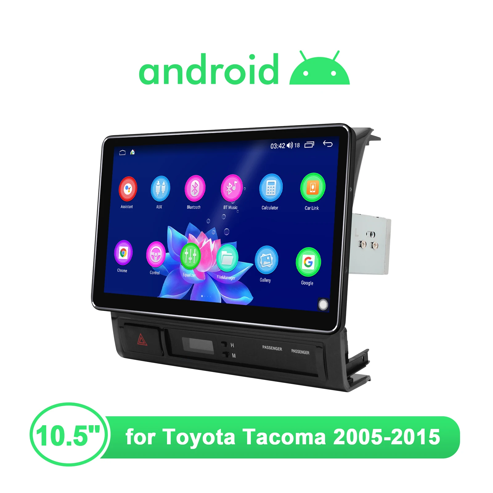구매 안드로이드 10 자동차 라디오 스테레오 10.5 인치 헤드 유닛 멀티미디어 플레이어 도요타 타코마 2005 2015 무선 카플레이 스티어링 휠 4G, Toyota Tacoma