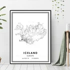 Карта городов мира холст настенное искусство исландские города плакат и принты декоративная картина для гостиной домашний декор