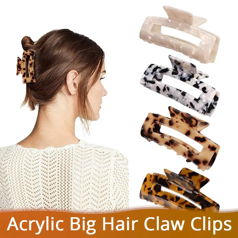 

Acetate Tortoiseshell Big Hair Claw Clips Women Girls Acrylic Crab Barrette Ponytail Holder Hair Clamps Fashion Hair Accessories
