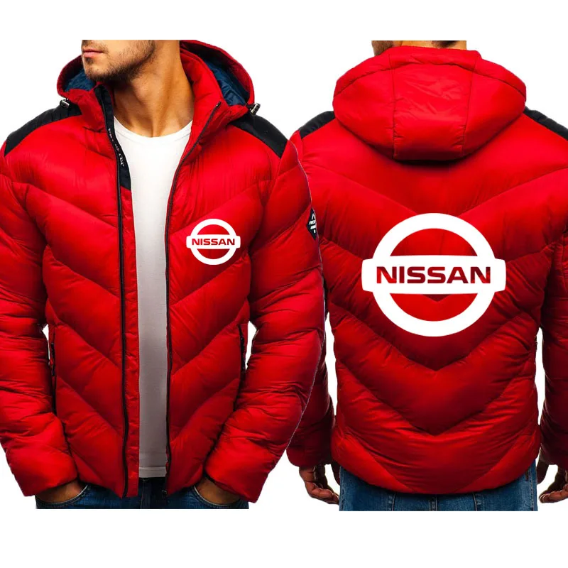 

Теплая Бархатная мужская куртка 2021 с принтом логотипа автомобиля Nissan, Высококачественная Новая мужская хлопковая одежда, зимняя уличная Му...