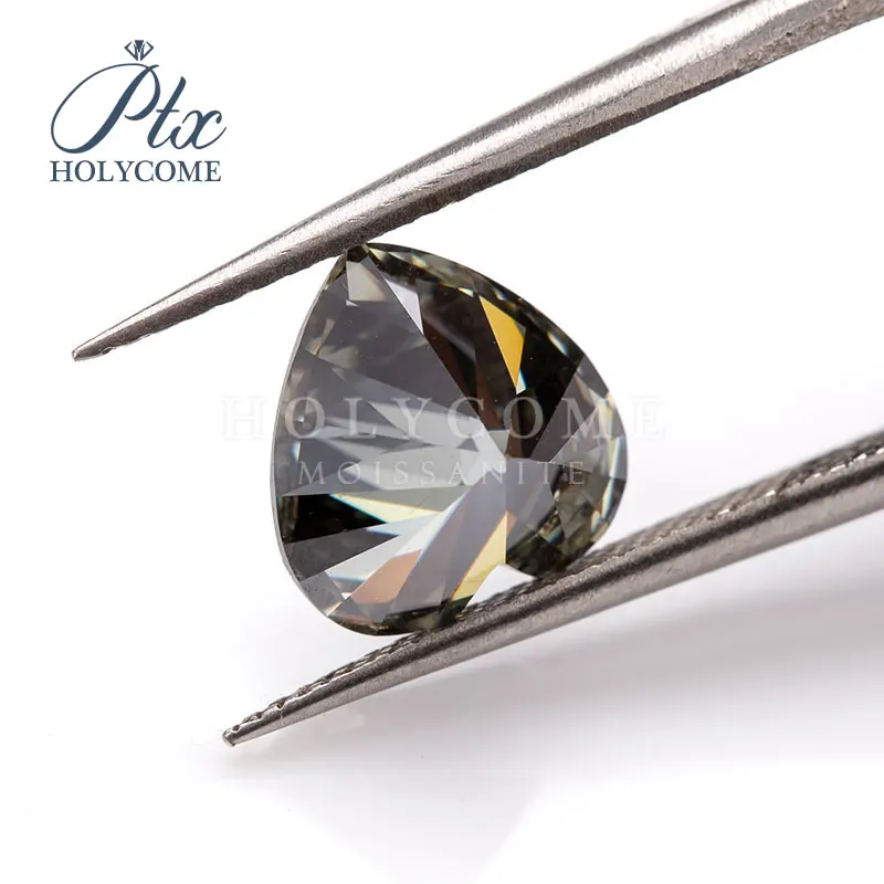 

6.5x6.5mm 2020 hot sale moissanite supplier factory directsupply Grey heart cut High Quality Jewelry for Moissanite Diamond ring