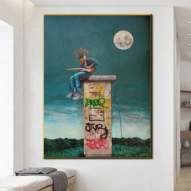 Современный граффити художественный холст плакат с принтом настенная живопись