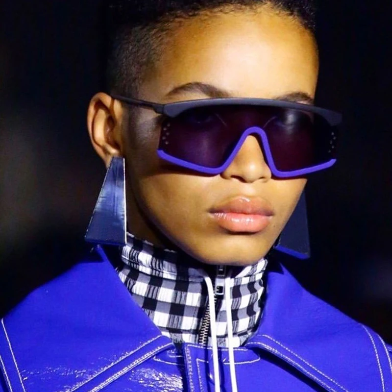 Большой кошачий глаз солнцезащитные очки женские мужские Сиамские плоские топ