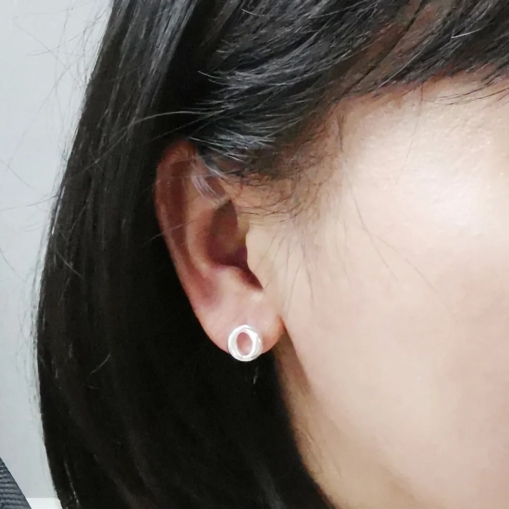 Minimalist Original 925 Sterling Silver Stud Earrings Women's Solid Round Non-allergic Ear Jewelry Accessories | Украшения и