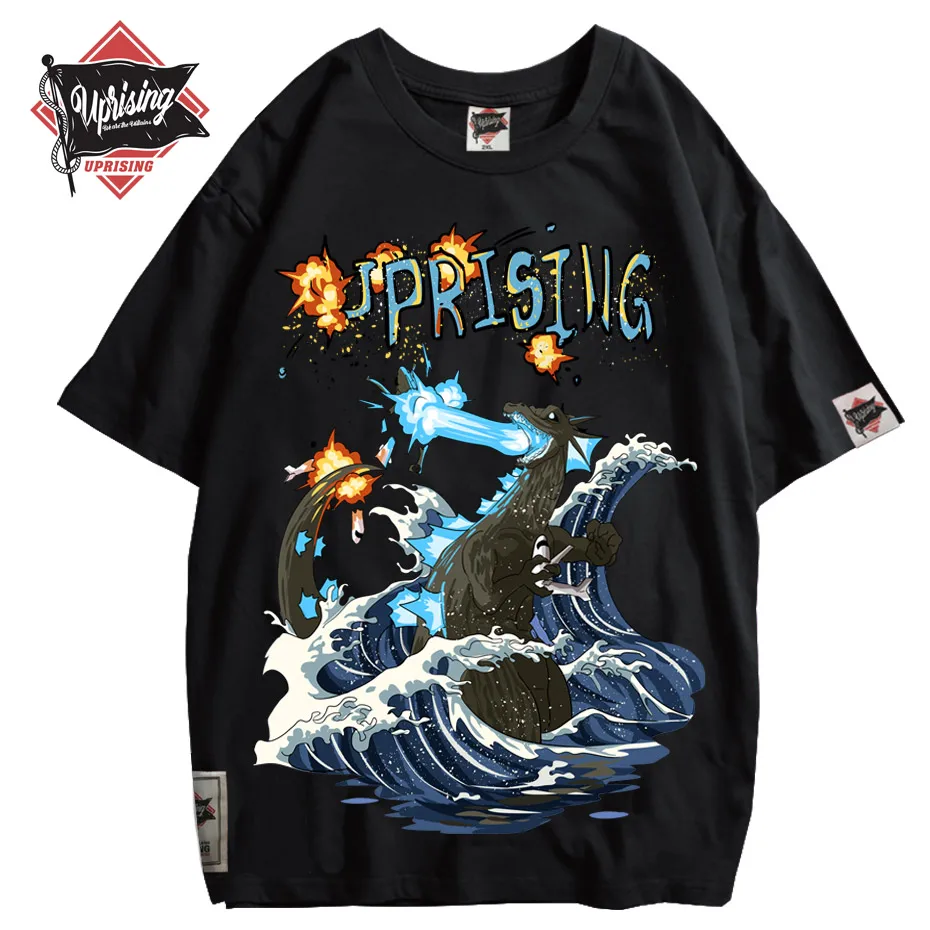 

Dinosaur Hip Hop T Shirt Streetwear Oversized Funny Men Harajuku T-Shirt Japanese Style Summer Tops Tees Cotton anime Tshirt