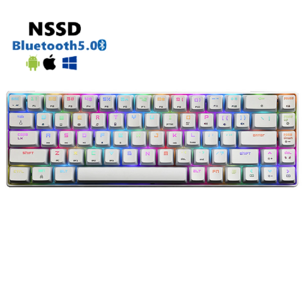 

Механическая игровая клавиатура NSSD MC14 68 60%, клавиатура с подсветкой 18 цветов Rgb, синие переключатели, 68 клавиш An-ti-ghosting для ноутбука и ПК