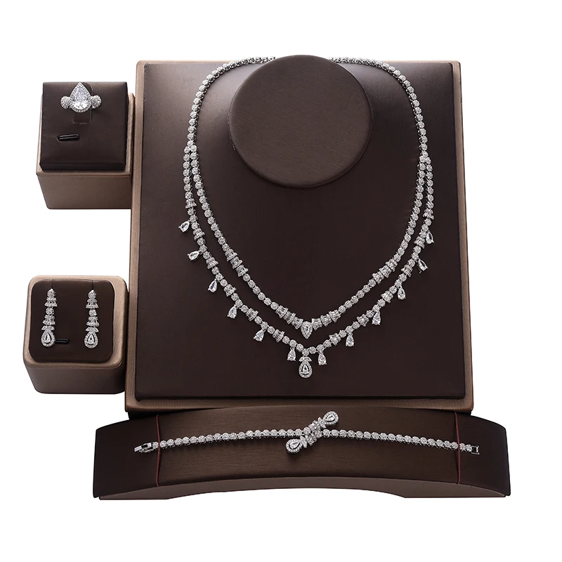 Набор ювелирных изделий Модный женский свадебвечерние комплект из колье серёг