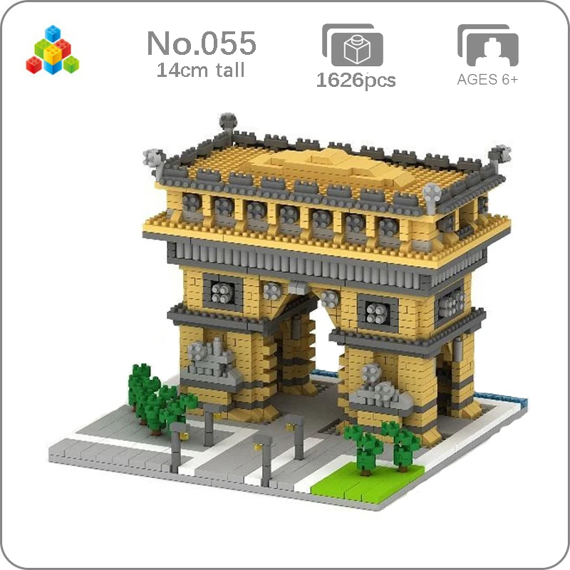 

YZ 055 City Architecture Arch of Triumph Gate 3D Model Building Blocks Set DIY Mini Diamond Bricks Toy for Boys Children Gifts