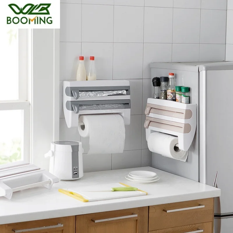 WBBOOMING пластиковый кухонный стеллаж для хранения цепляющаяся пленка бутылка