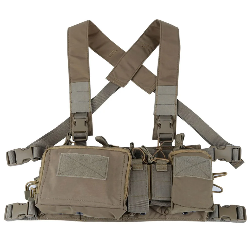 

Chest Vest Rig Multipurpose Molle Vest with Multi-Pockets Bag Airsoft Fighting Load Carrier Vest for CS Game Paintball Outdoor