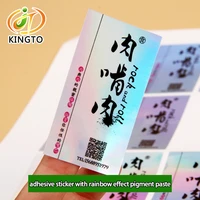 adhesive sticker with laser mirror silver pasterainbow effect pigment paste on surface