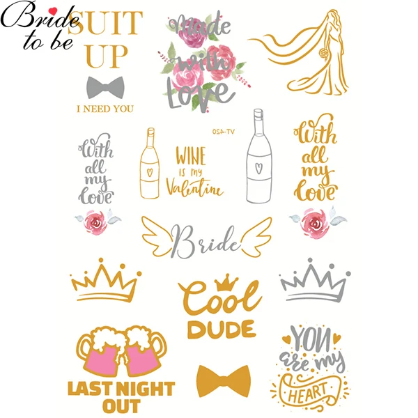 4 набора наклеек для татуировок свадебное украшение невесты to be свадебные