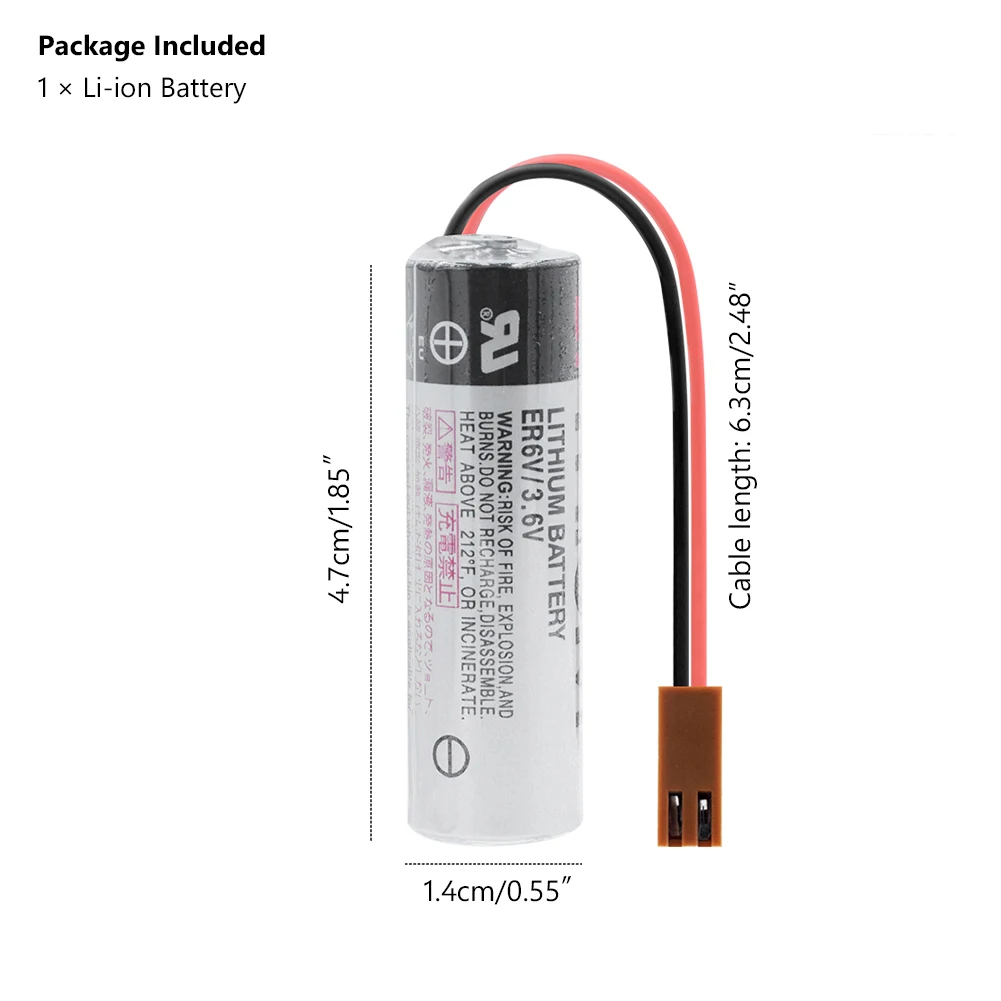Литий ионный аккумулятор 3 6 в 2000 мАч ER6V PLC с коричневыми разъемами для Toshiba сменная