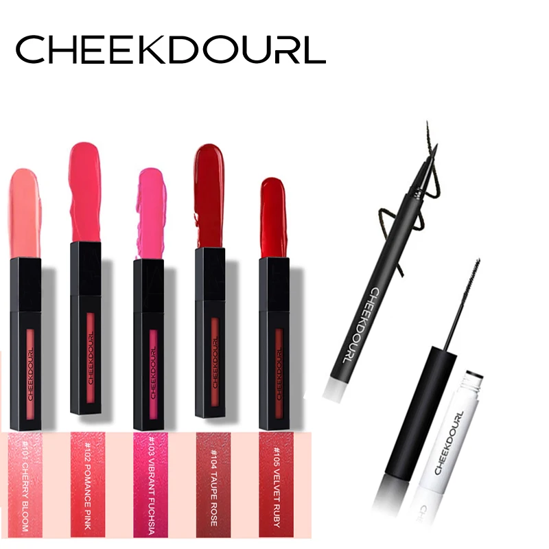 Квадратный матовый блеск для губ CHEEKDOURL + быстросохнущая водостойкая
