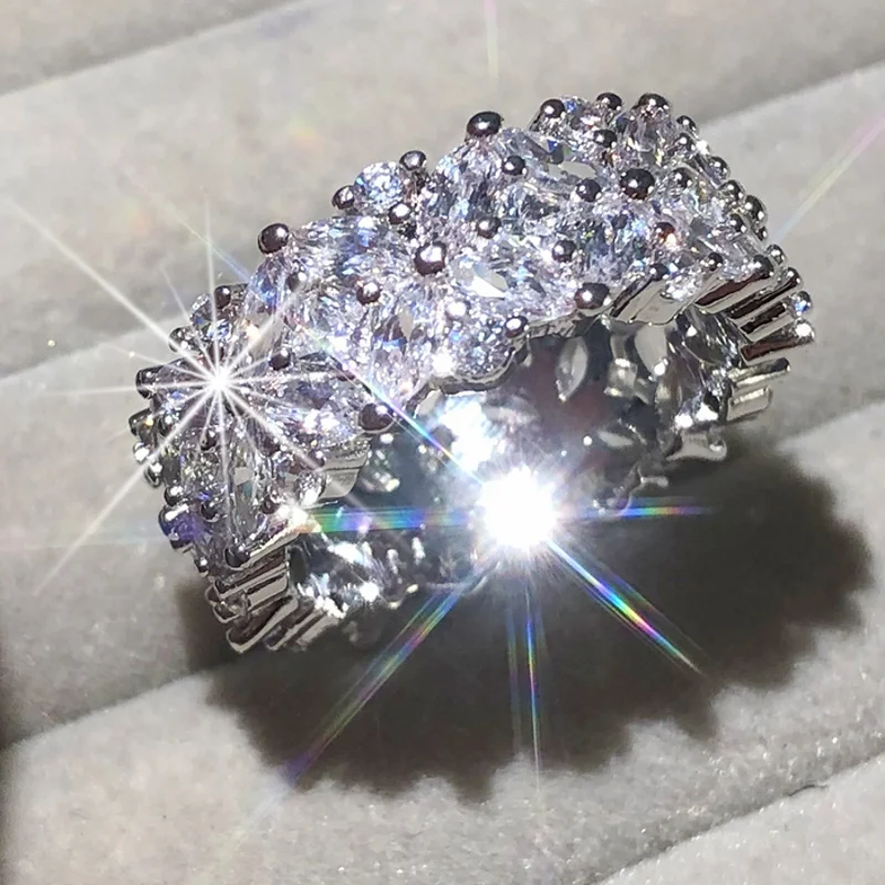 Женское кольцо из серебра 925 пробы в форме снежинки | Украшения и аксессуары