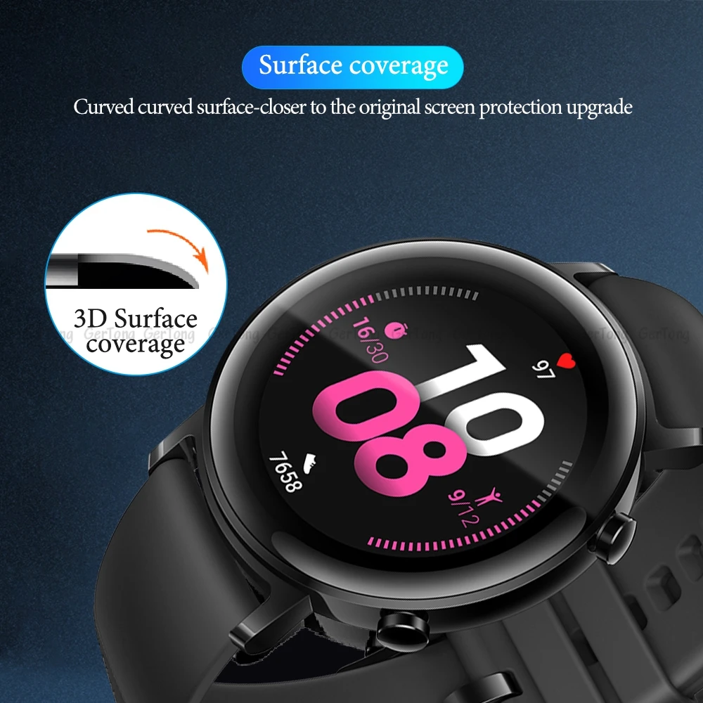 1-2 шт пленка из закаленного стекла для huawei Watch GT 2 42 мм Защитная пленка для huawei Watch GT2 46 мм Полное защитное стекло 3D крышка