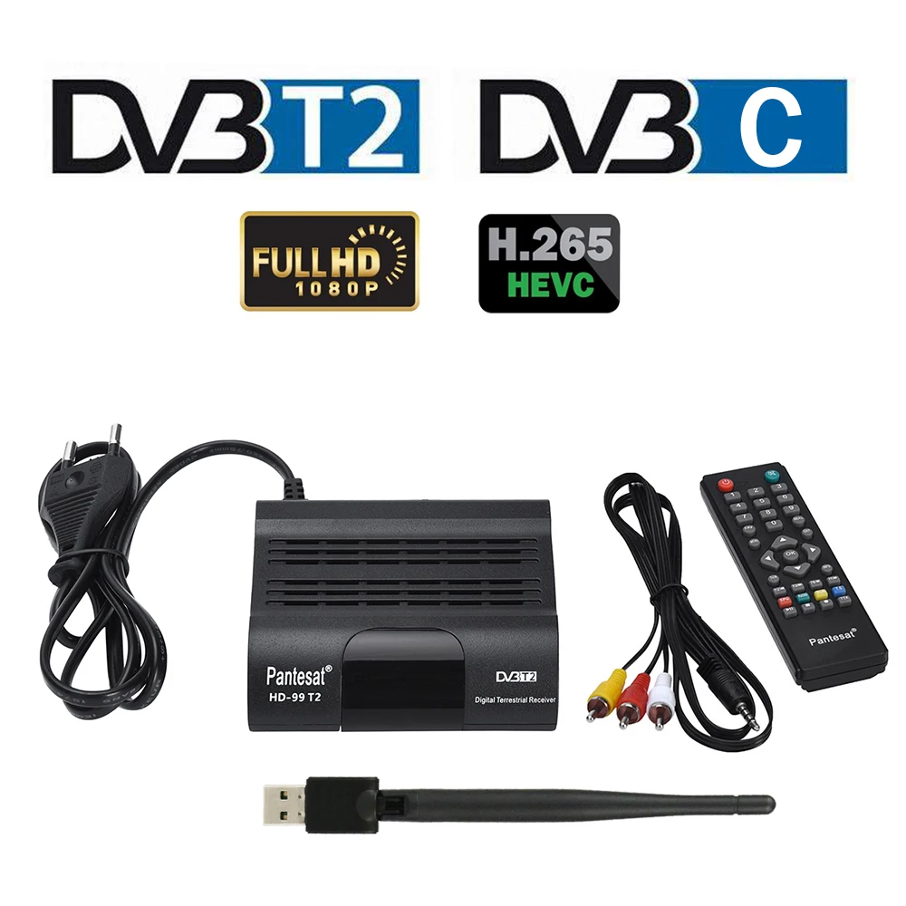 ТВ тюнер DVB T2 HECV 265 Full HD цифровая приемник H265 TDT приемное устройство компьютерной