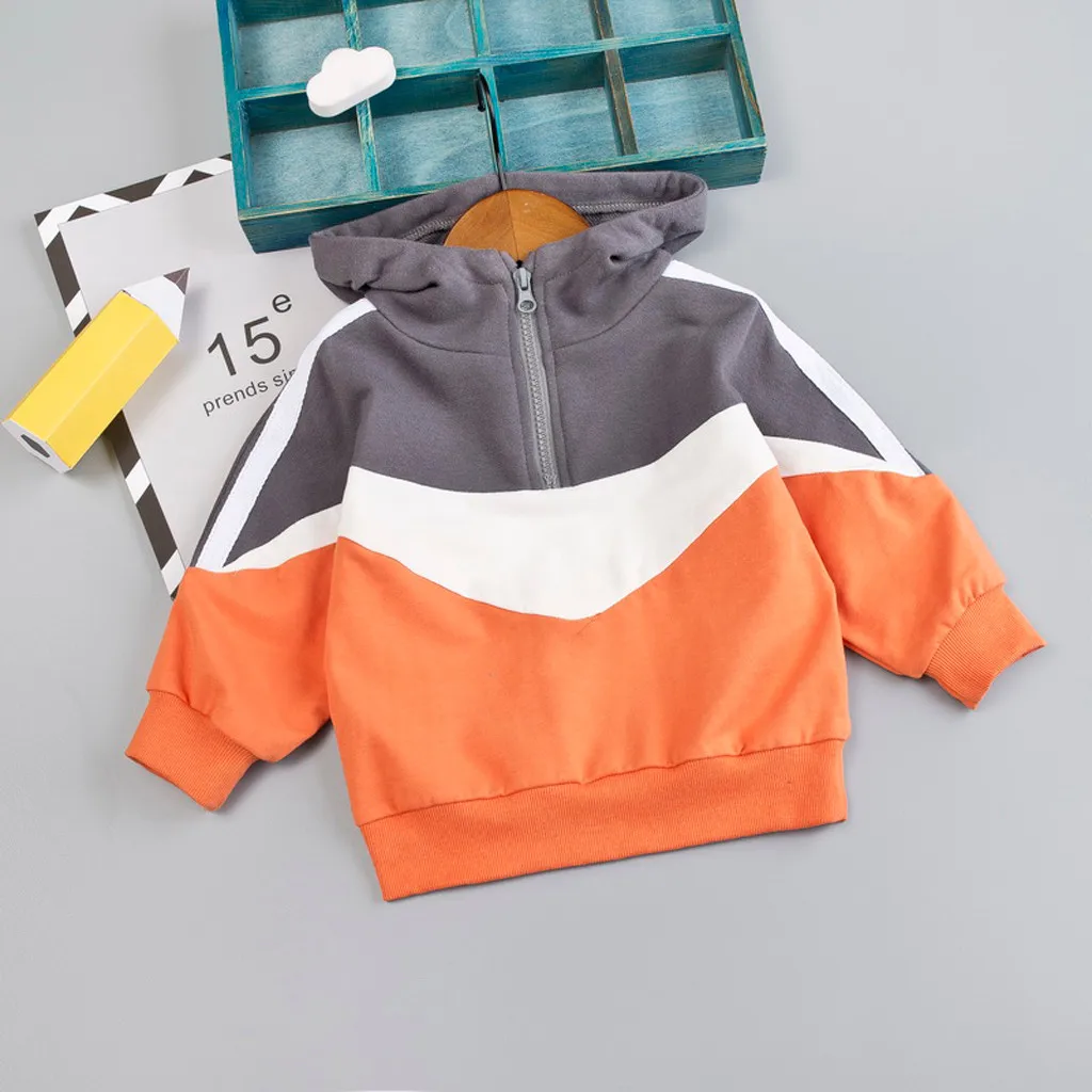 Одежда для маленьких девочек и мальчиков осенний свитер с капюшоном Зимний