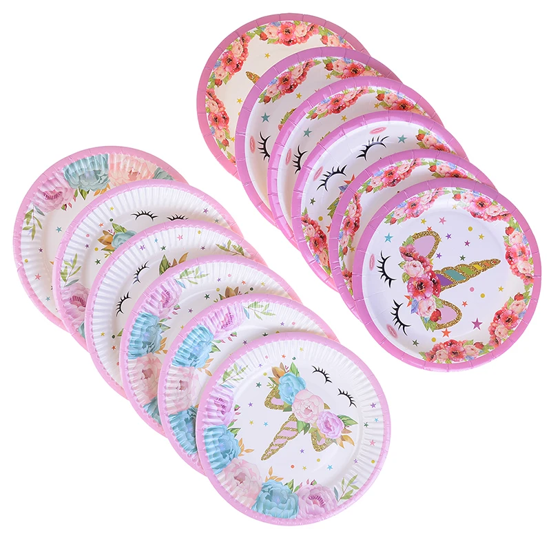 Повязка на голову с единорогом бумажные чашки/тарелки/салфетки украшения день