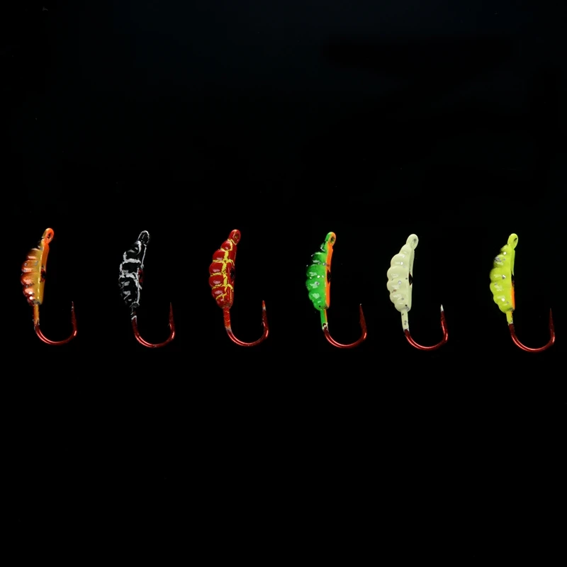 

6pcs/set Ice Fishing Hooks 1.4g Jig Lead Hooks Hard Bait Metal Lures Ice Jig Wobbler Lead Jig Fishing Accessories
