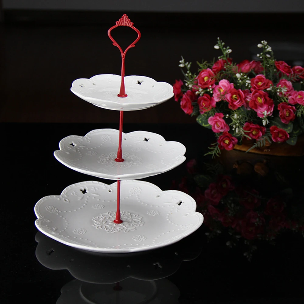 

1 Sets 3 Tier Cake Plate Stand(plate Not Include) Handle Crown Fitting Metal Wedding Party Silver/golden Wholesale