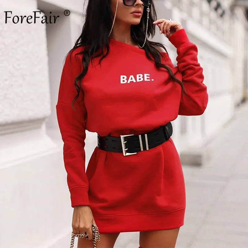 Женская толстовка с круглым вырезом Forefair черная и красная Повседневная
