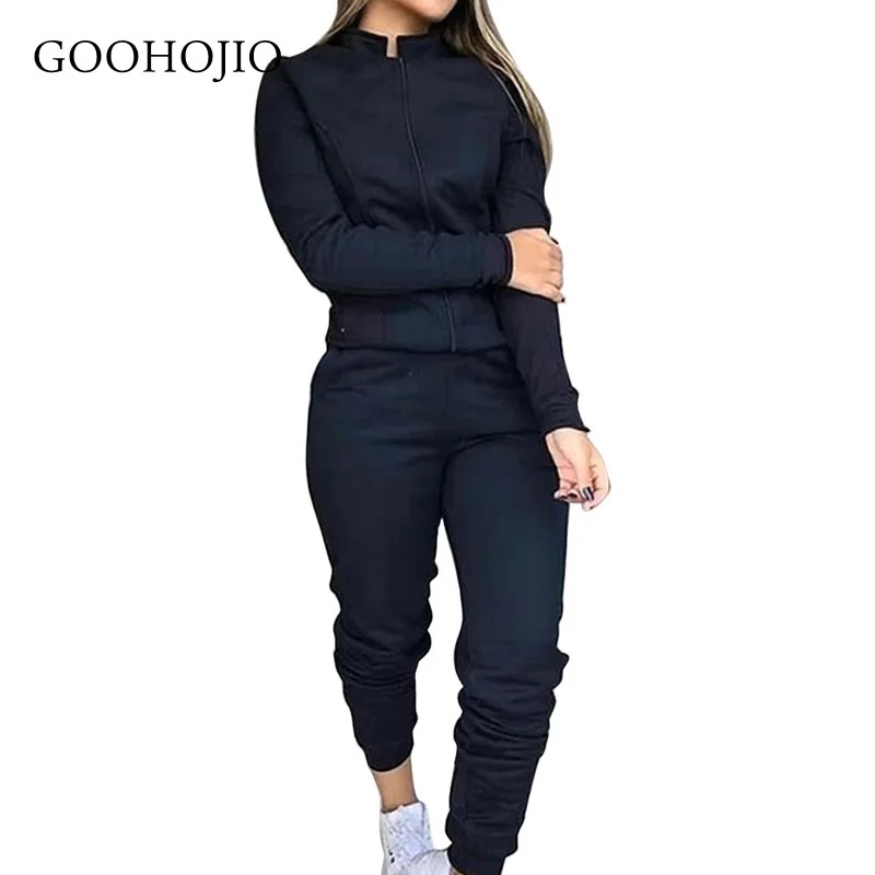 

GOOHOJIO 2021 Spring and Autumn Casual Two-piece Suit Women Fashion Sportswear for Women Fashionable Chic Women Matching Sets