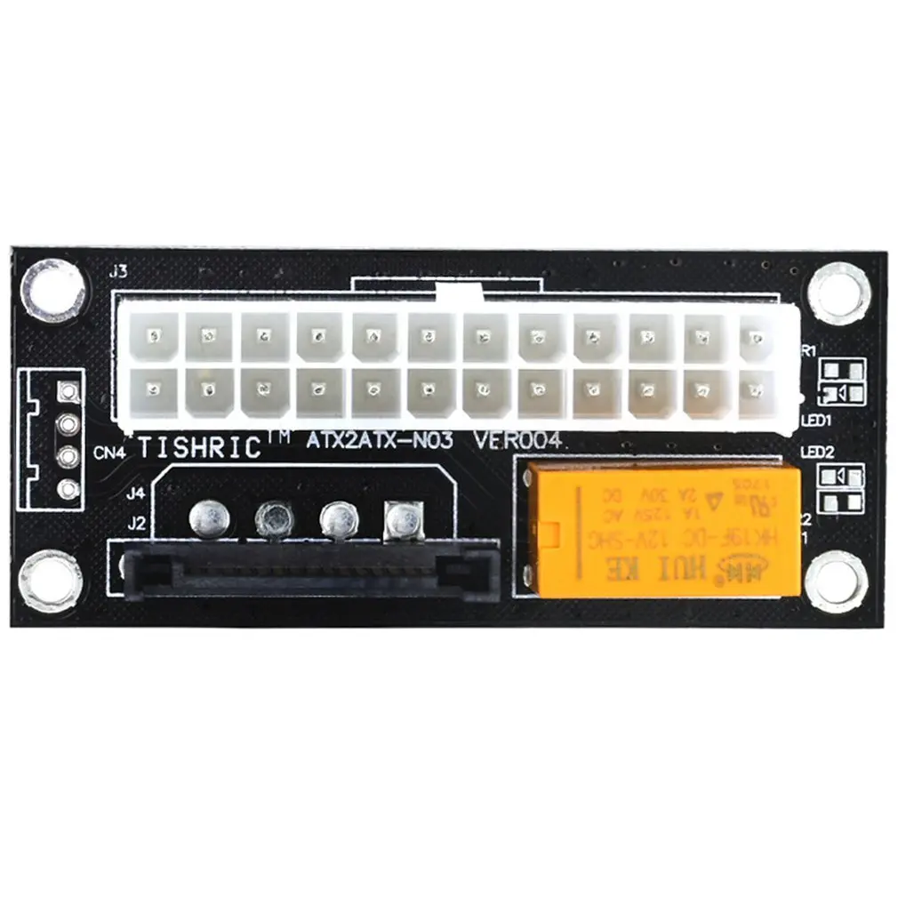 Черный двойной блок питания адаптер синхронизации Add2psu ATX 24Pin к 4pin Molex синхронный