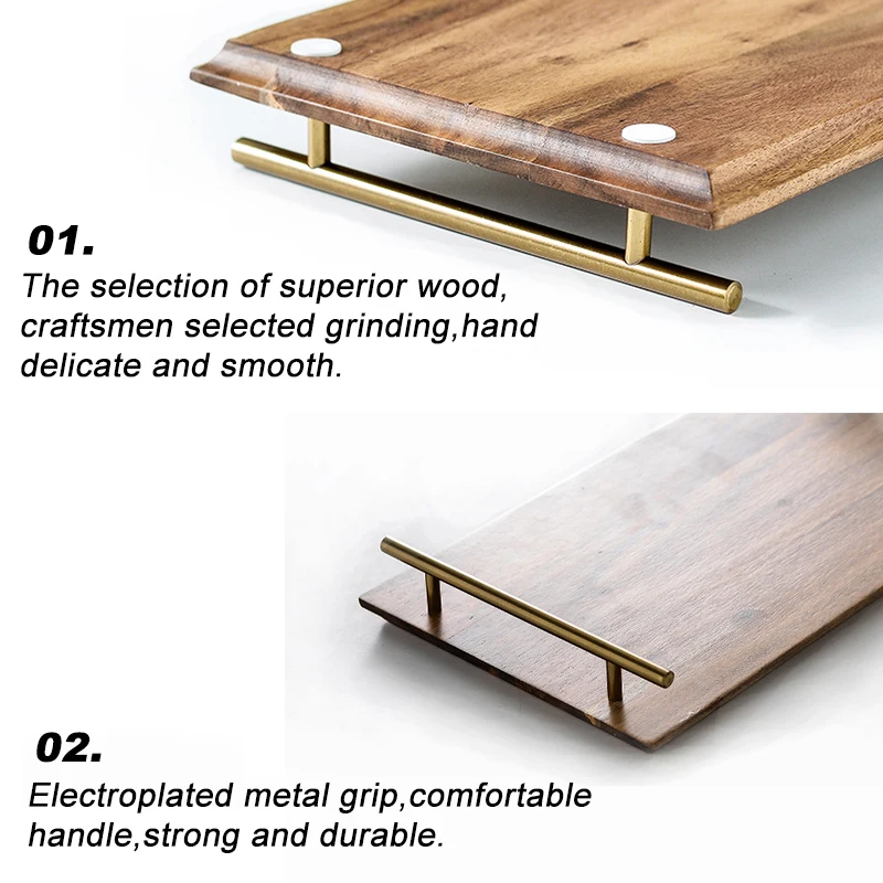 Скандинавский деревянный поднос для сервировки еды чая фруктов обеденный