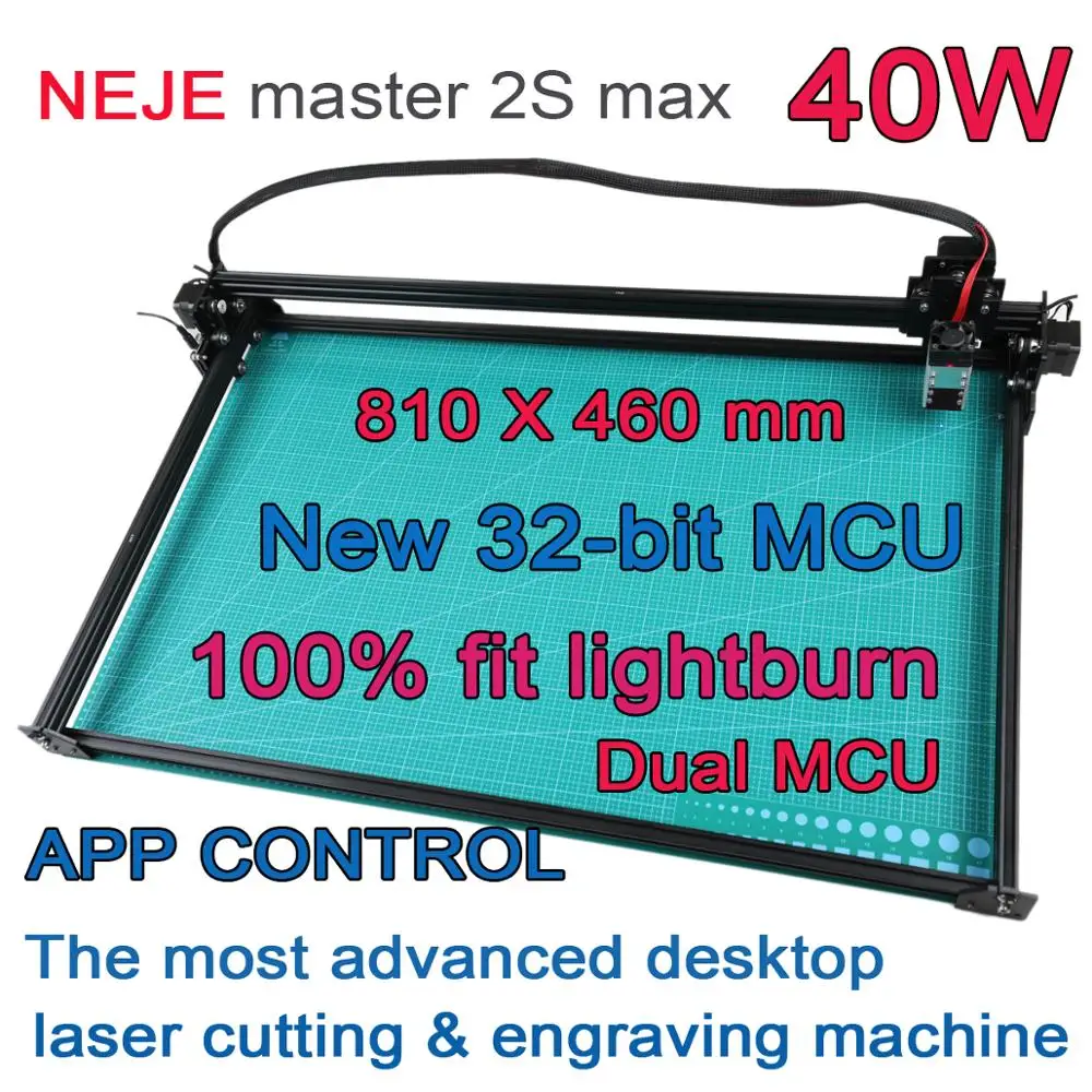 Профессиональный лазерный гравировальный станок NEJE Master2 Max 40 Вт/30 Вт 460x810 мм резак