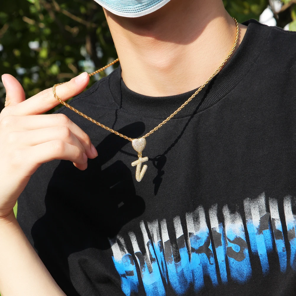 Uwin кисть с буквами в форме сердца кубическим цирконием интимное имя ожерелье