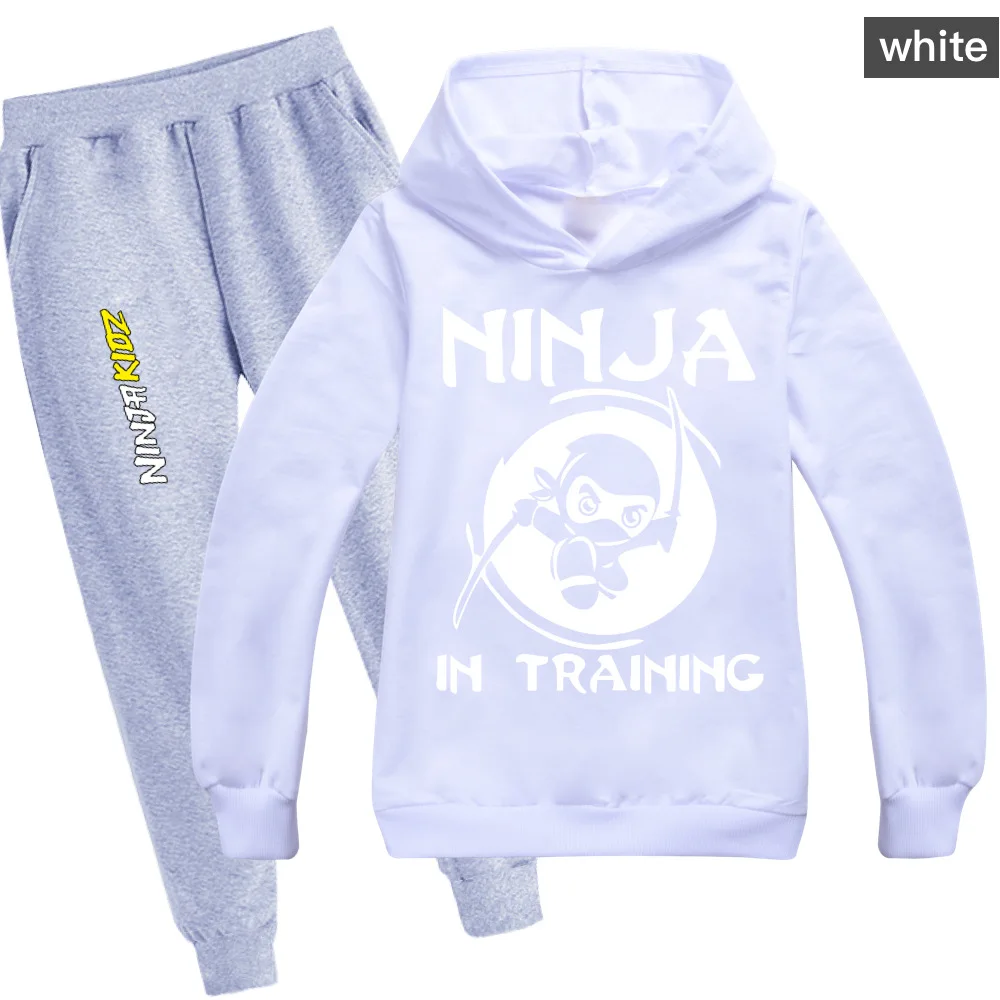Hoodie Pants 2pcs Sets NINJA KIDZ Spring Kids Printed Tracksuit Baby Clothing Sets Toddler Girl Outfits Boys Streetwear Clothes