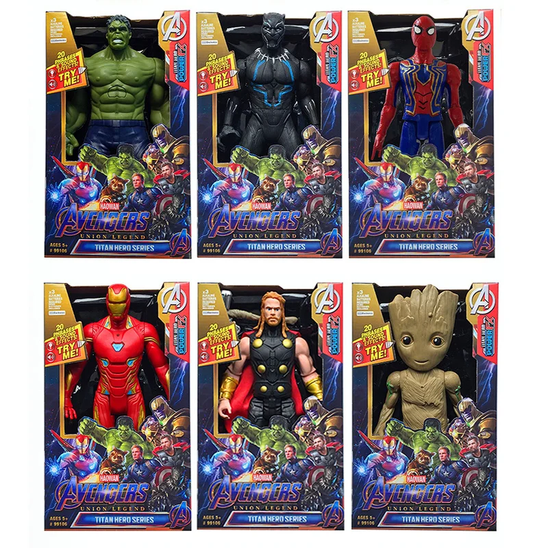 Фигурки героев Marvel 30 см детские игрушки Человек паук Черная пантера ведьма экшн