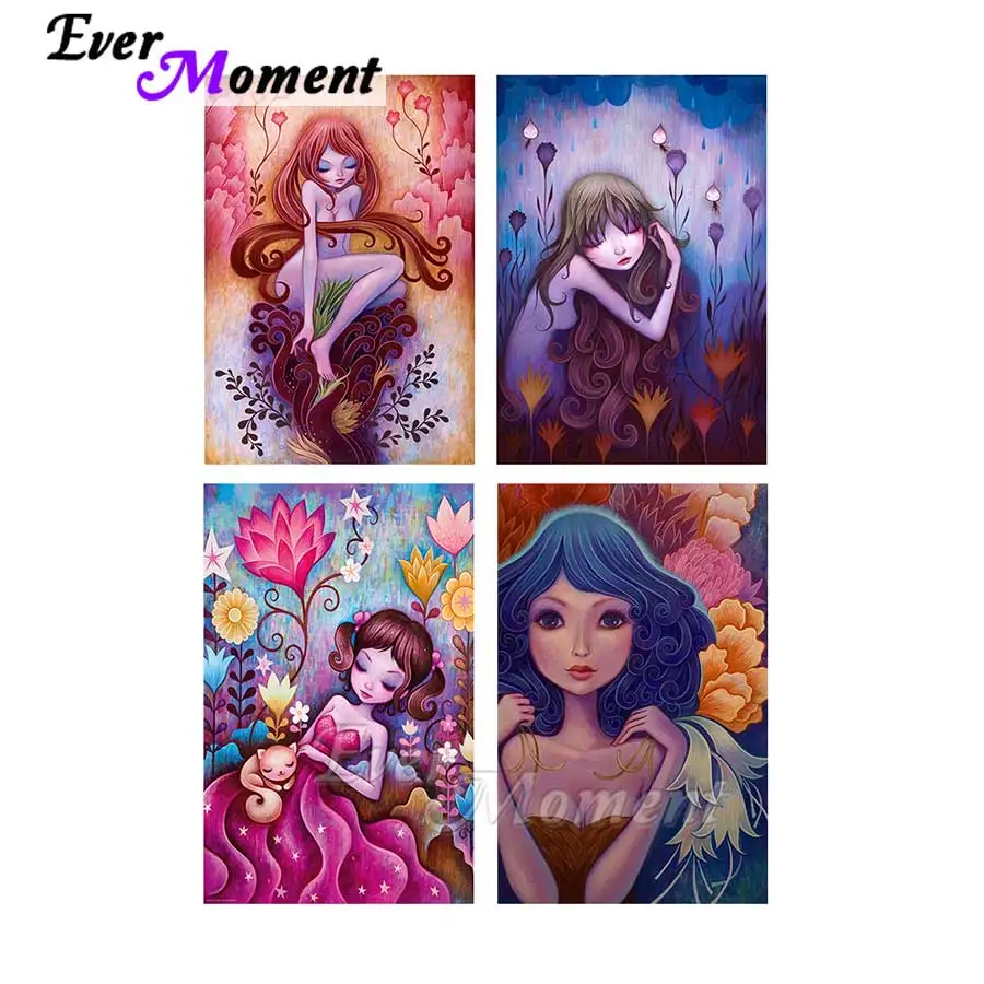 Алмазная живопись с цветными цветами для девочек 3F2366 | Дом и сад