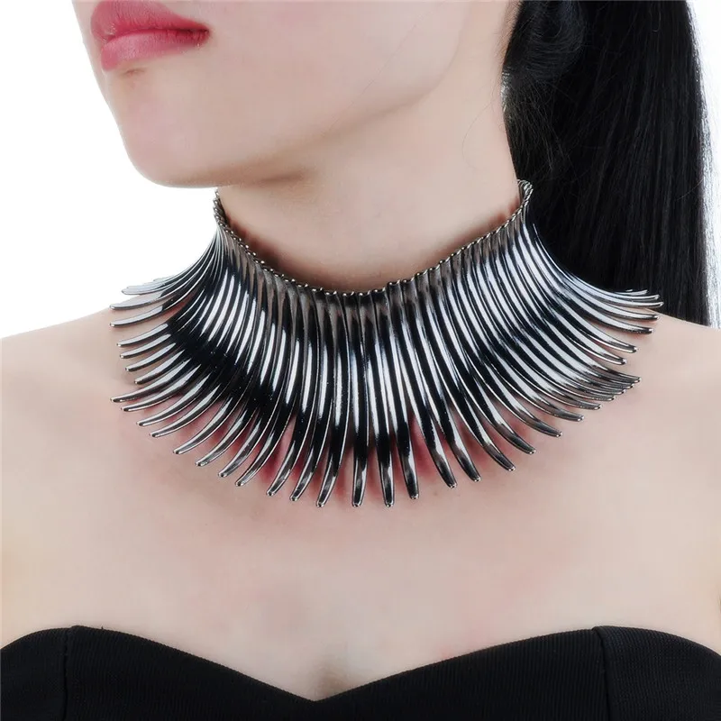 Модные ювелирные изделия черное блестящее ошейник массивное Массивное колье в